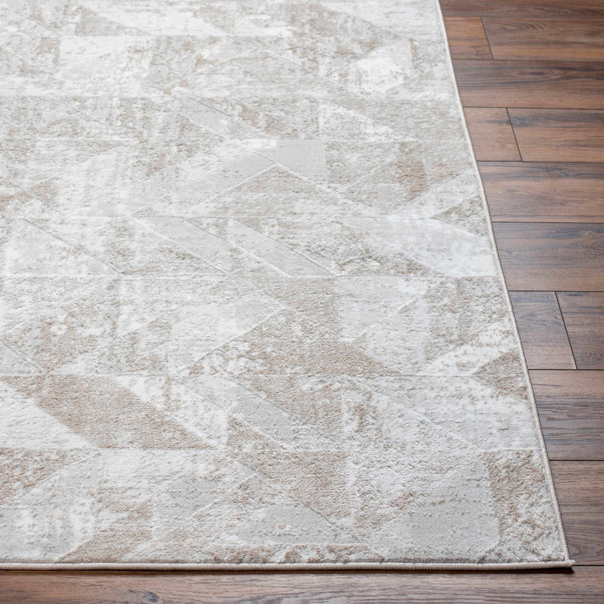 Gonca Gray Geometric Area Rug - Clearance