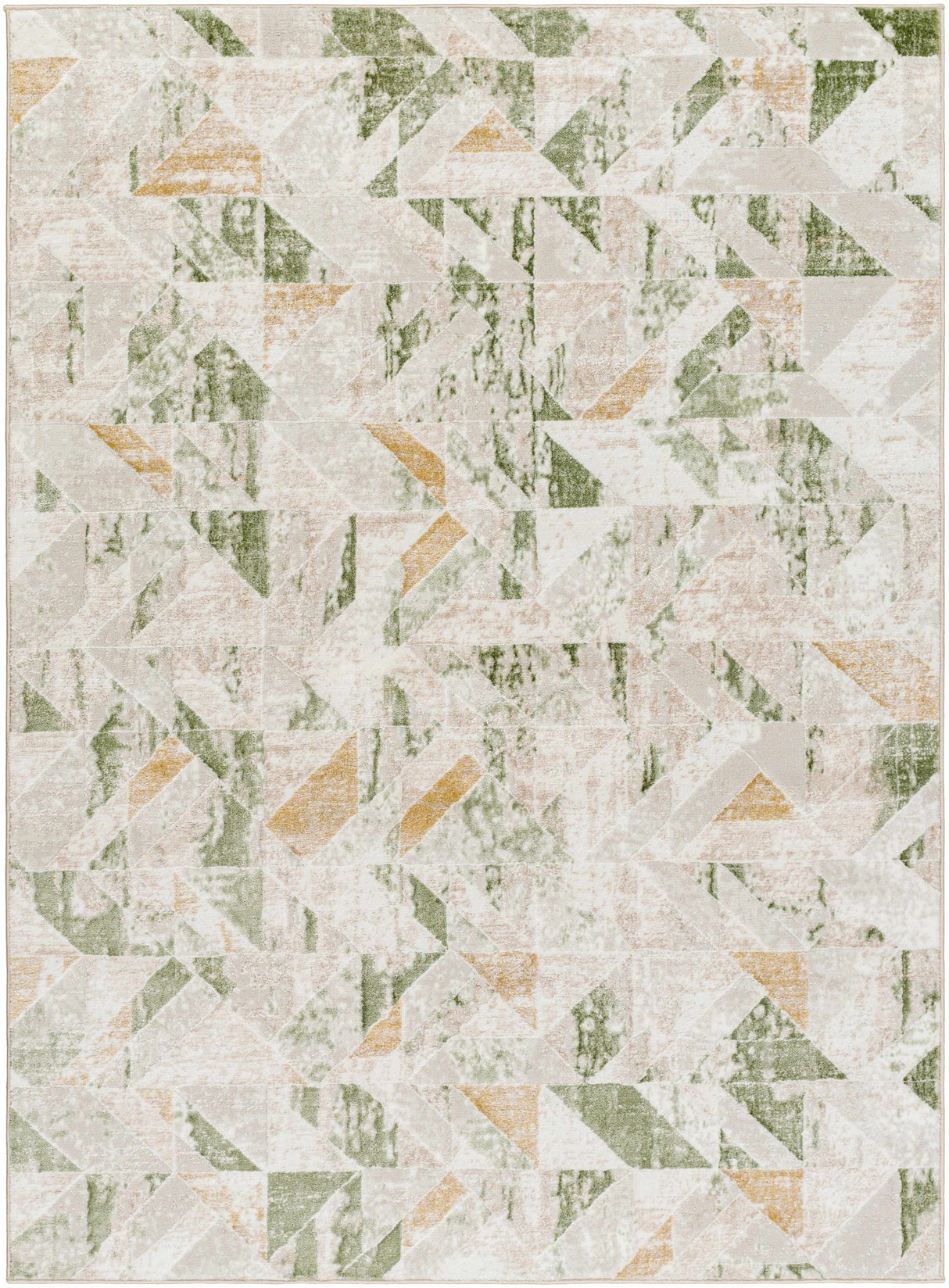 Gonca Green Geometric Area Rug