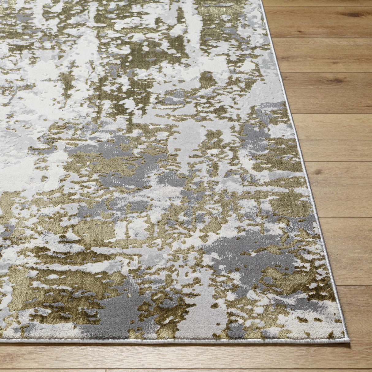 Junko Gray & Green Marble Area Rug - Clearance