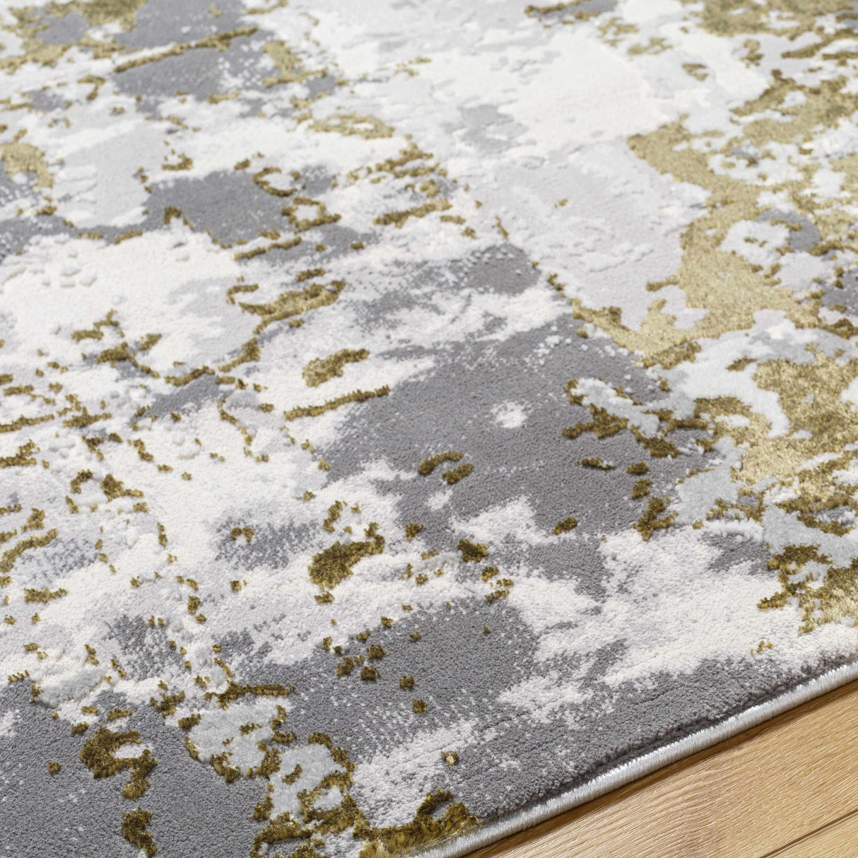 Junko Gray & Green Marble Area Rug - Clearance