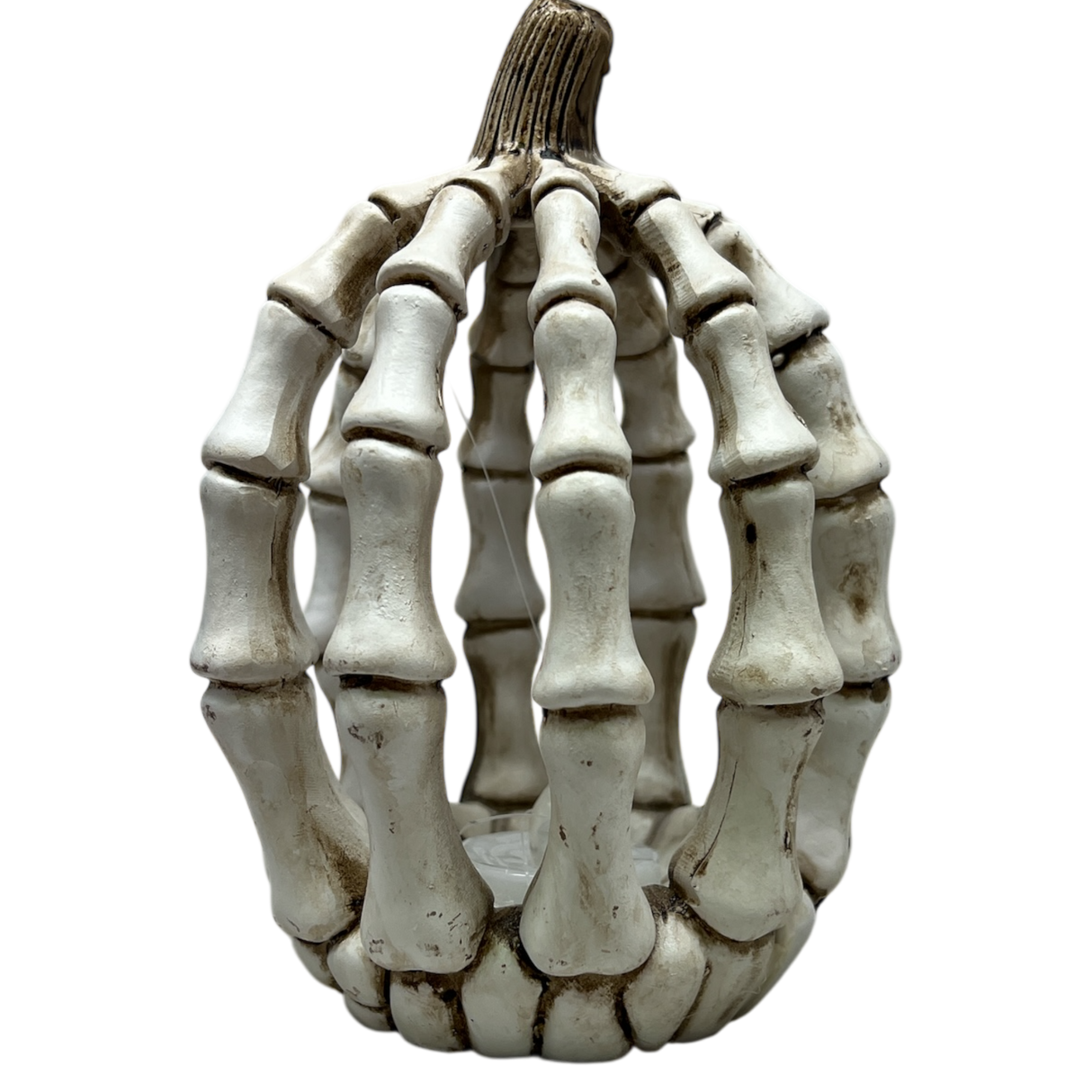 Lighted Resin Halloween Skeleton Pumpkin - Tall