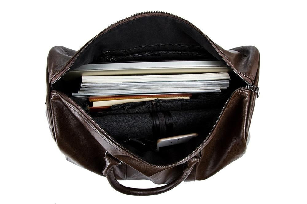 Large PU Leather Travel Duffel Bag Lightweight Carry On Weekender 45cm