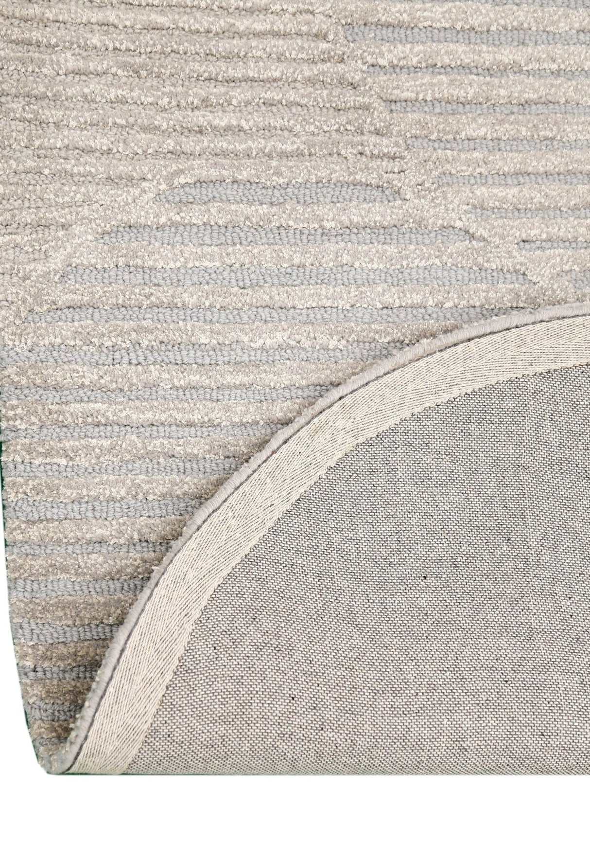 Stone Modern Silver and Beige Ripple Hand Tufted 5x7 Wool Rug