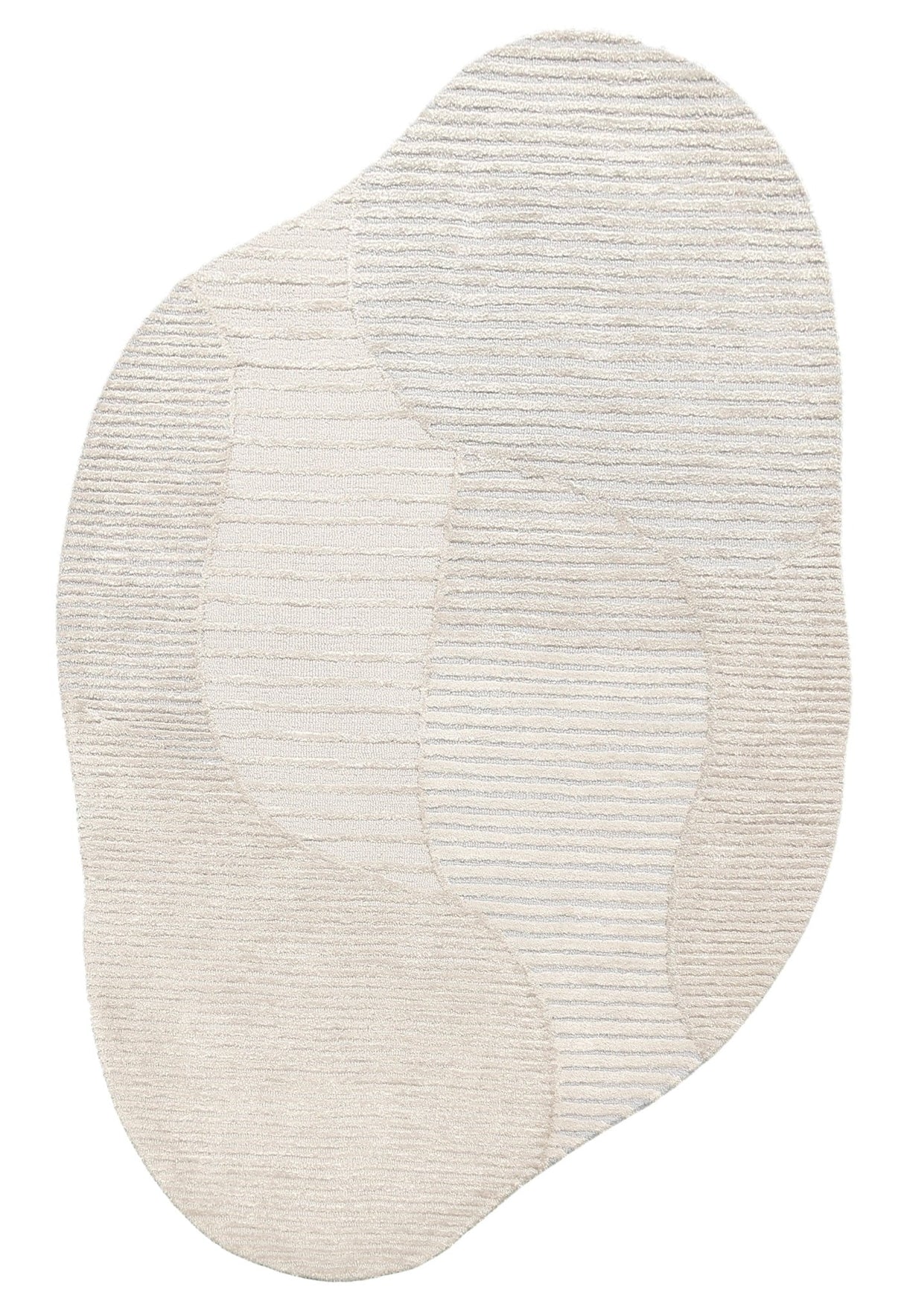 Stone Modern Silver and Beige Ripple Hand Tufted 5x7 Wool Rug