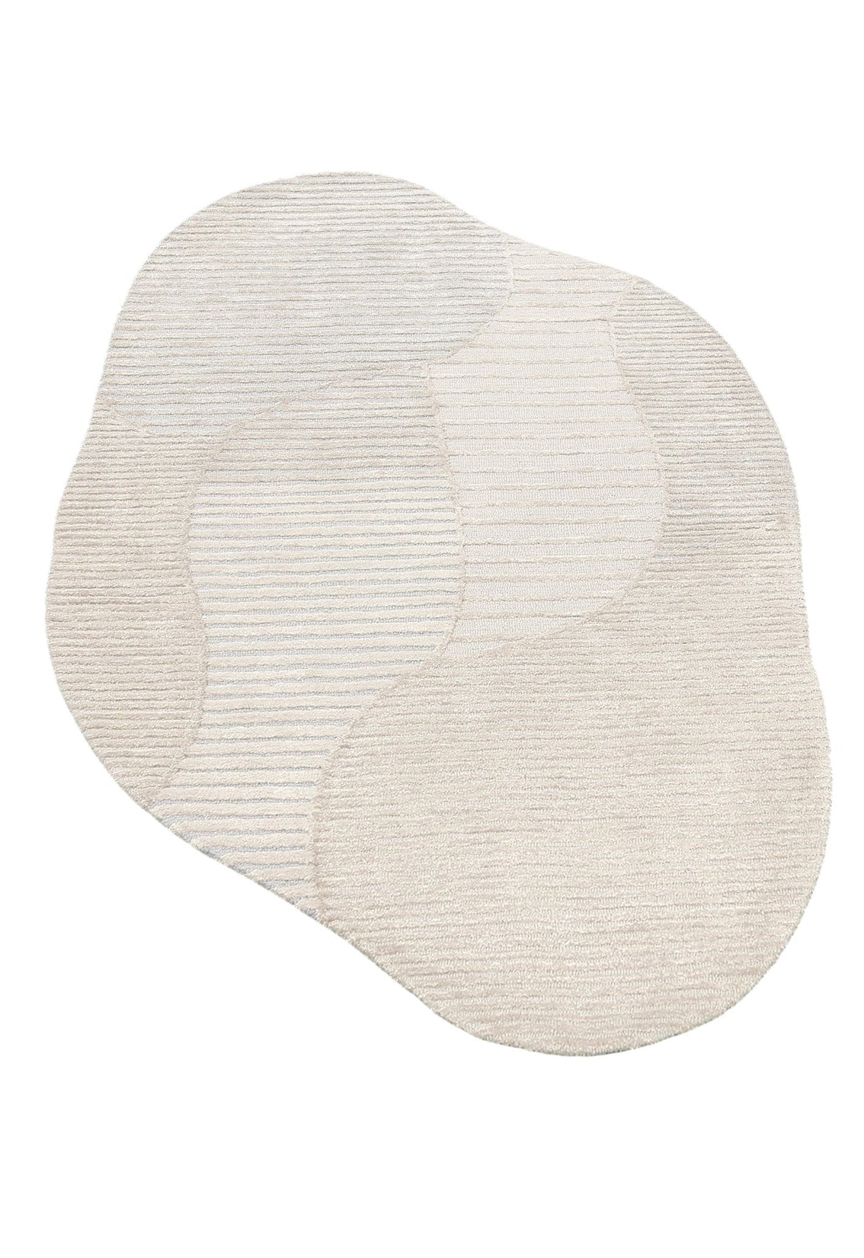Stone Modern Silver and Beige Ripple Hand Tufted 5x7 Wool Rug