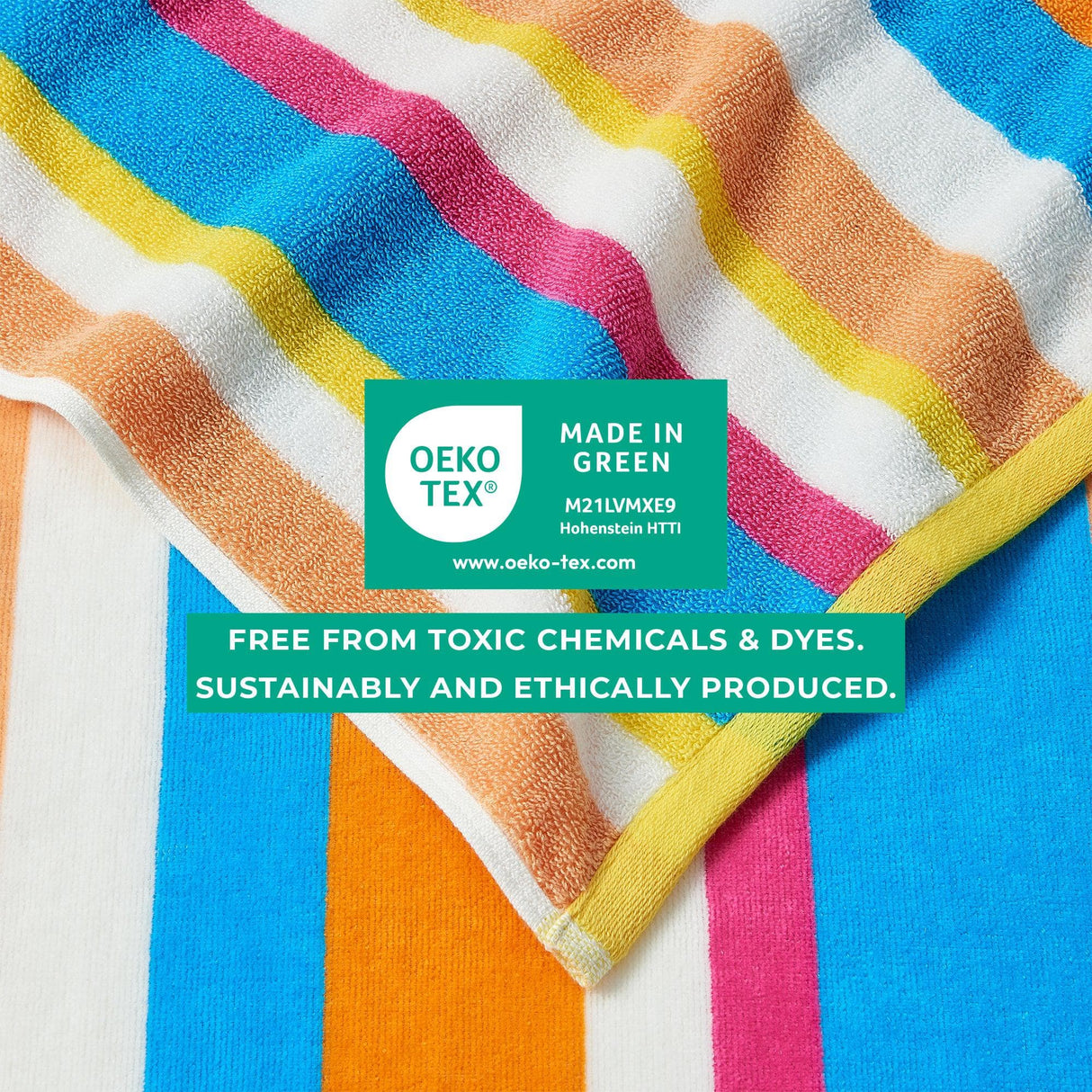 Cotton Velour Cabana Stripe Beach Towel - Novia Collection