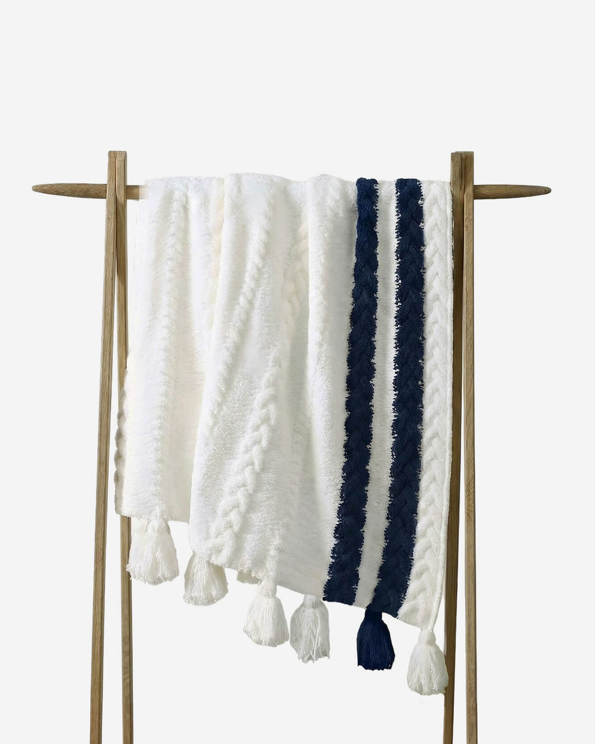 Snug Braided Two-Stripes Throw
