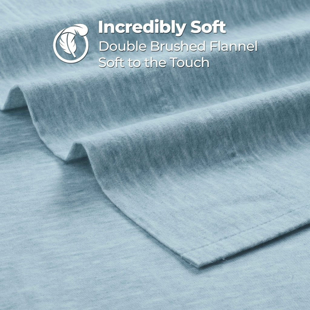 Superior Melange Flannel Cotton Two-Toned Fuzzy Pillowcases, Set of 2 - Pillowcases by Superior Brand