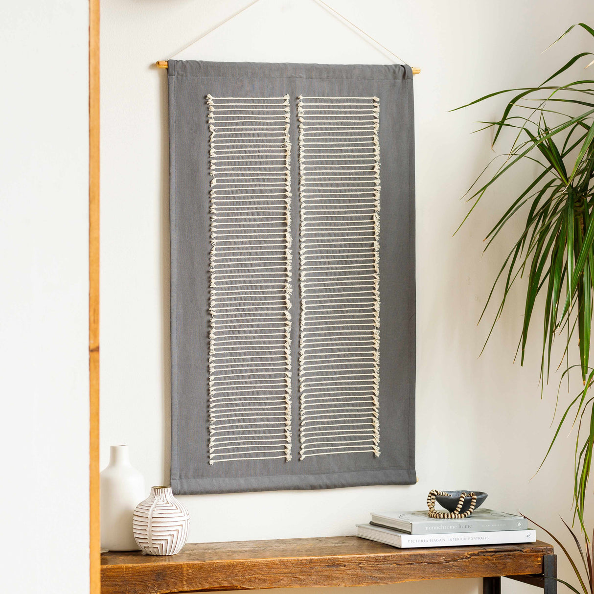 Olmitz Black-Beige Modern Geometric Wall Hanging