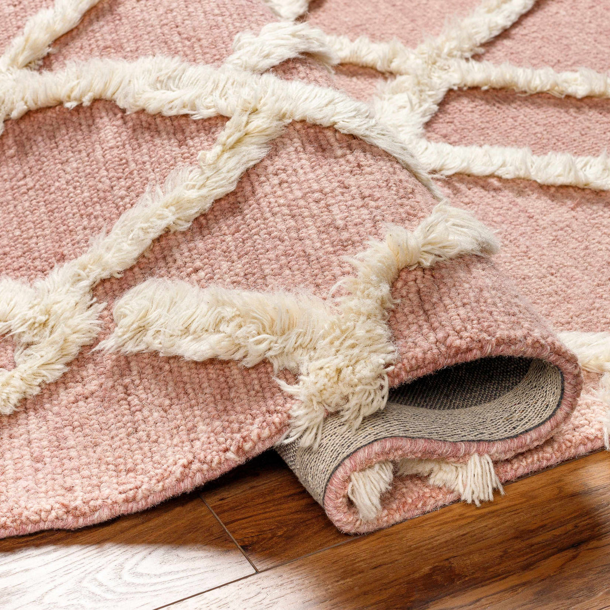 Adica Pink Wool Area Rug - Clearance