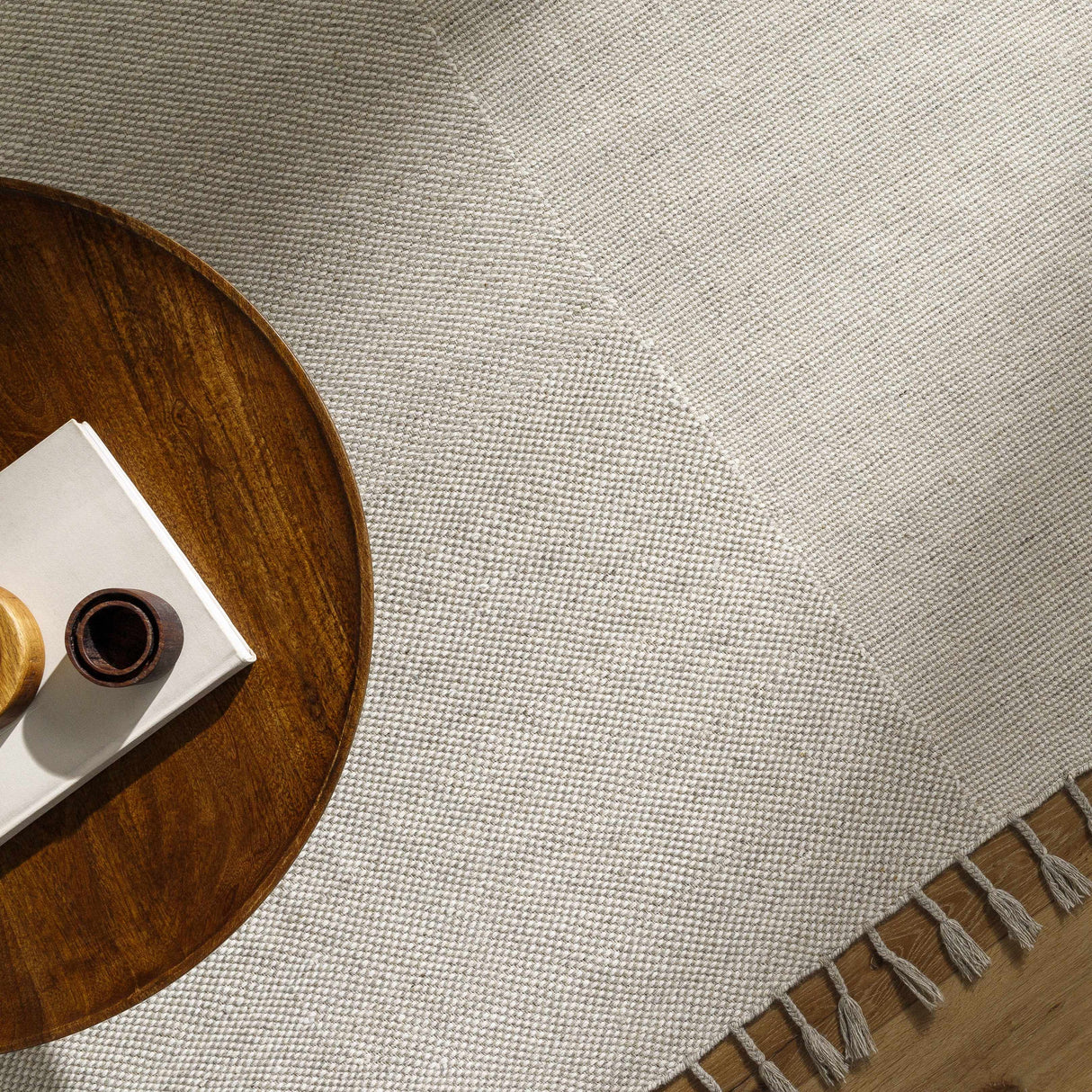 Abhay Cream Wool Area Rug - Clearance