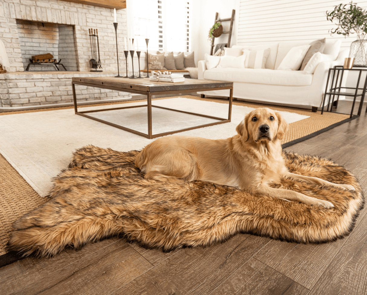 PupRug by Paw.com® Faux Fur Orthopedic Dog Bed - Curve Sable Tan