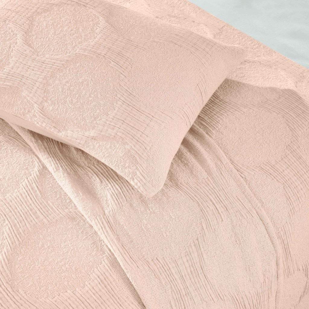 Tanta Cotton Medium Weight Textured Modern Circles Woven Coverlet - Coverlet by Superior Brand