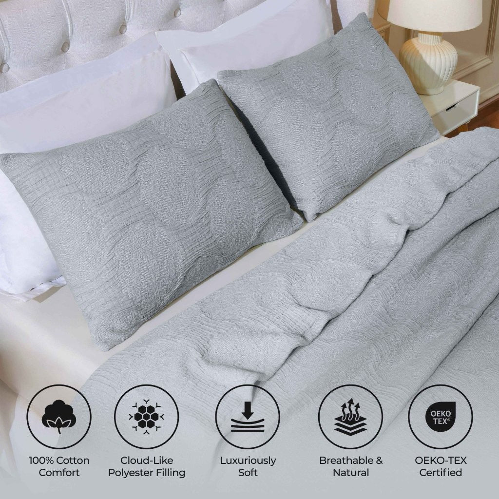 Tanta Cotton Medium Weight Textured Modern Circles Woven Coverlet - Coverlet by Superior Brand