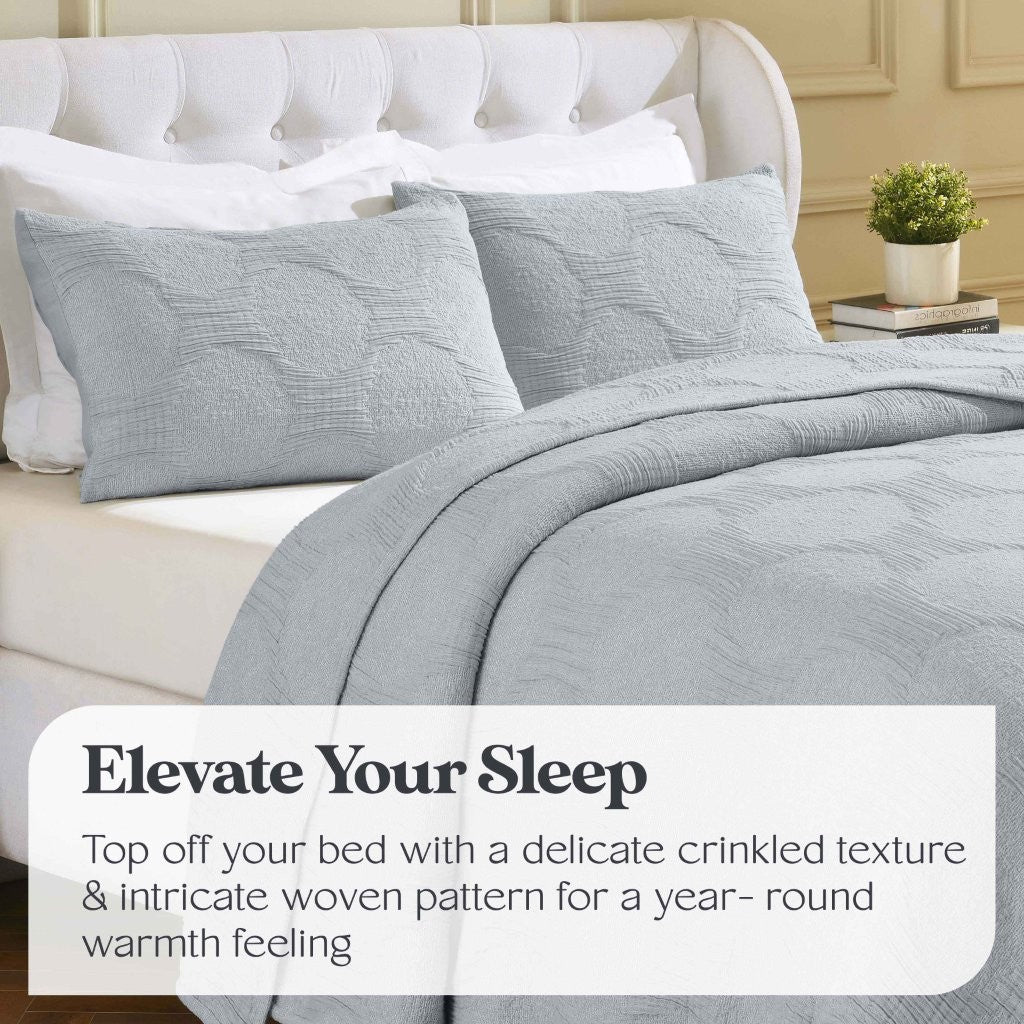 Tanta Cotton Medium Weight Textured Modern Circles Woven Coverlet - Coverlet by Superior Brand