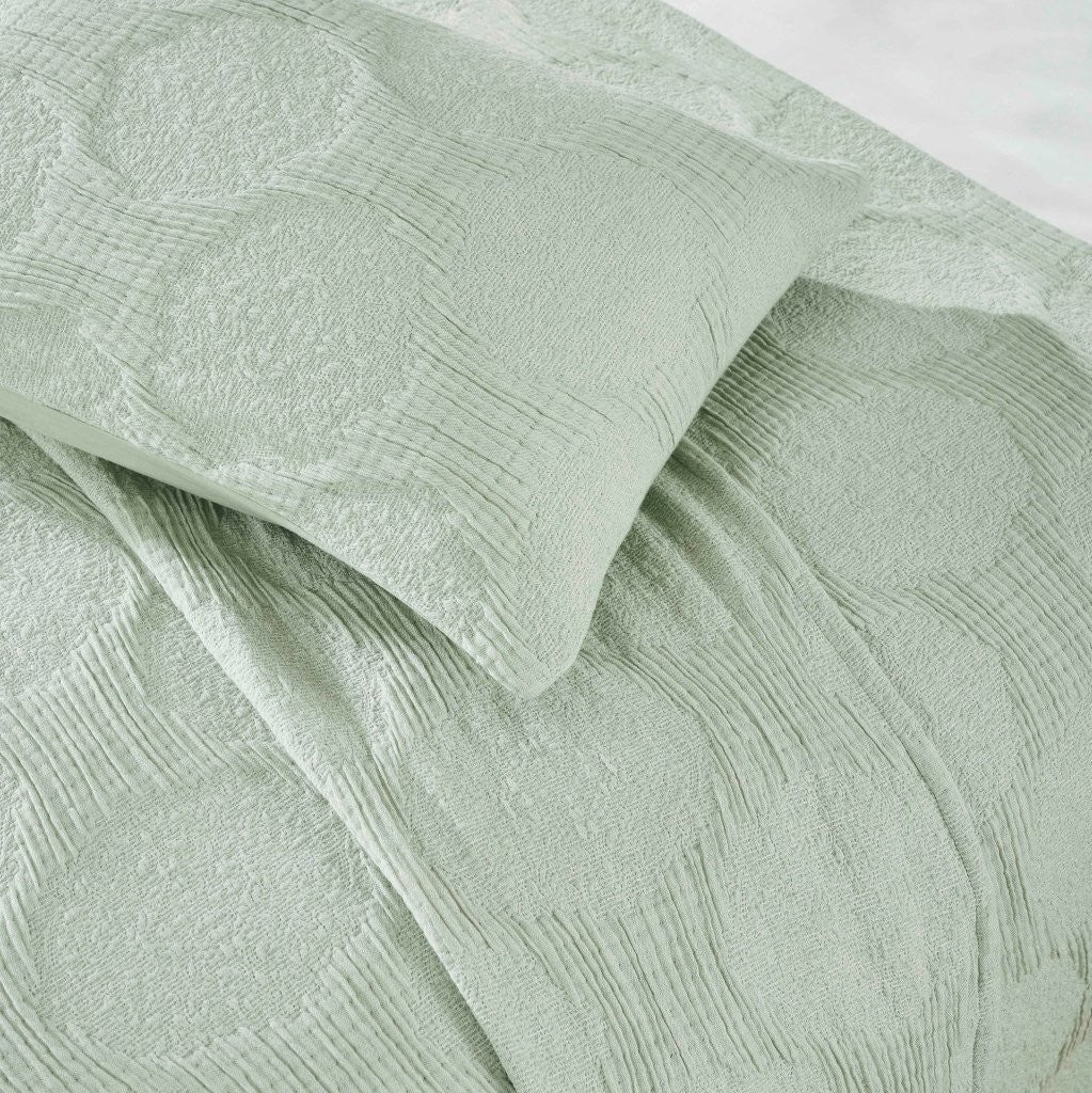 Tanta Cotton Medium Weight Textured Modern Circles Woven Coverlet - Coverlet by Superior Brand