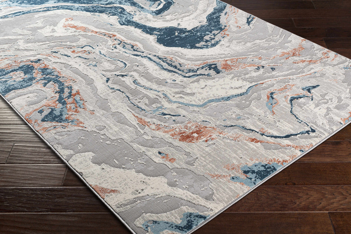 Tayport Blue Marble Rug - Clearance