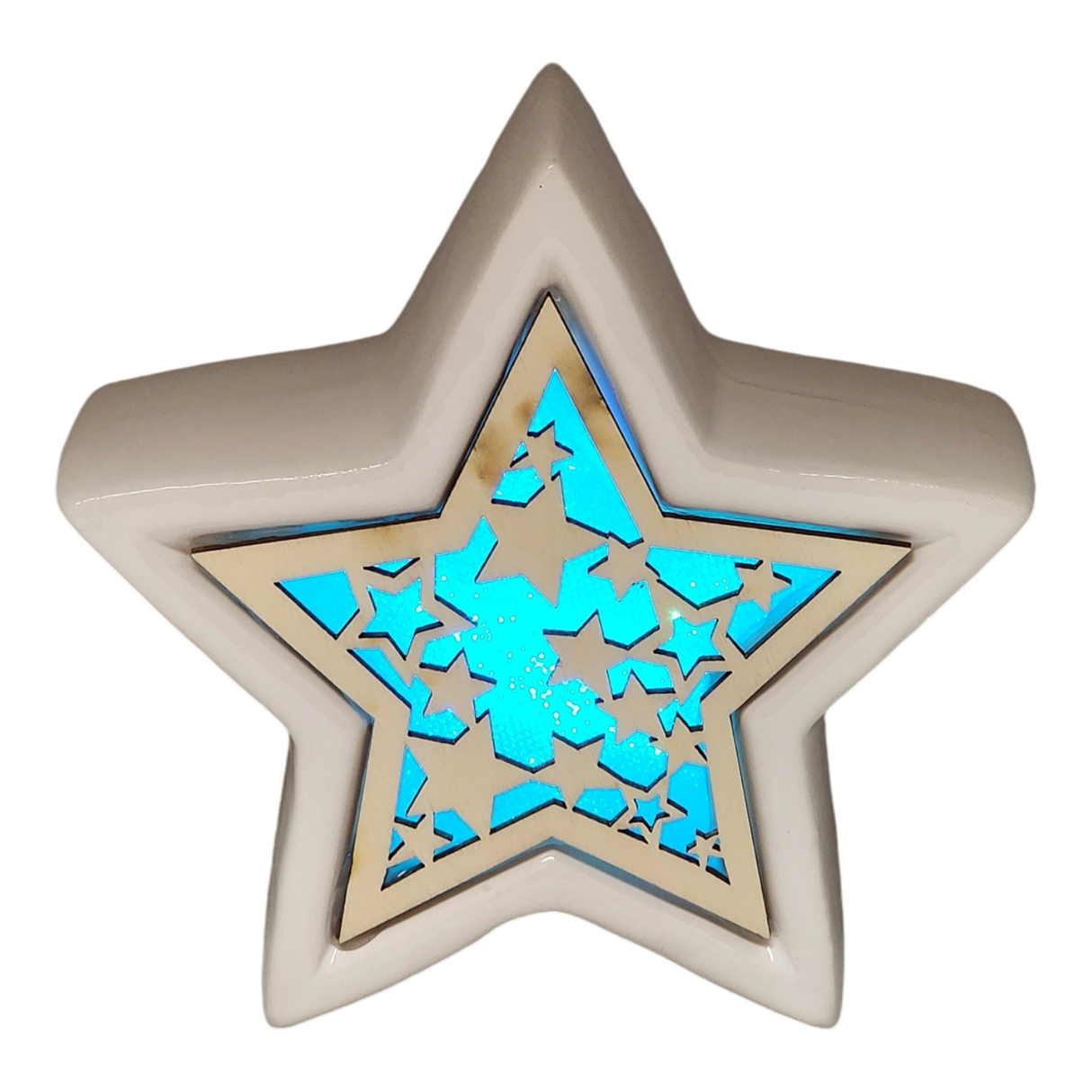 Color Changing Dolomite & Wood Decor - Star