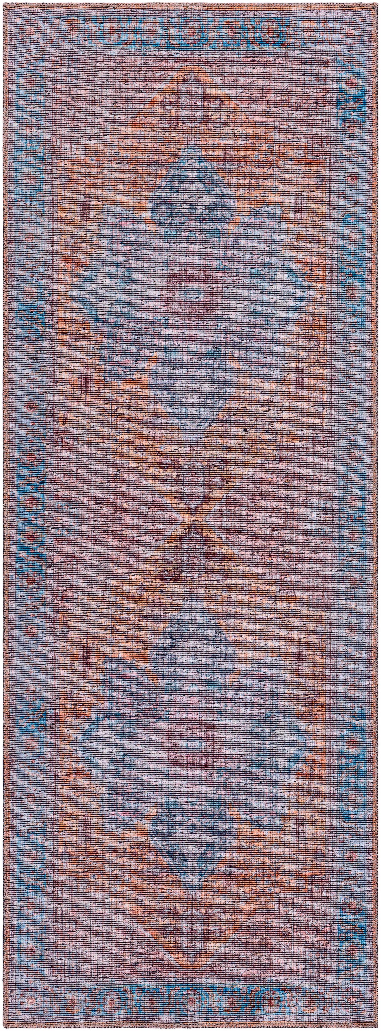 Otaki Purple & Brown Washable Area Rug - Clearance
