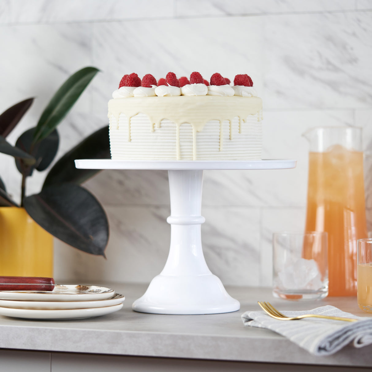 White melamine cake stand by twine living