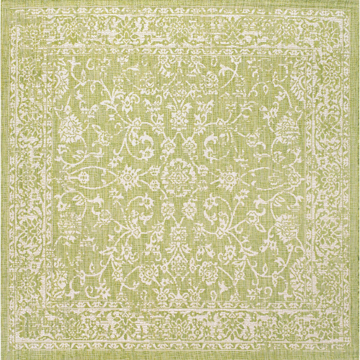 Tela Bohemian Textured Weave Floral Indoor/Outdoor Square Area Rug - Tuesday Morning - Area Rugs