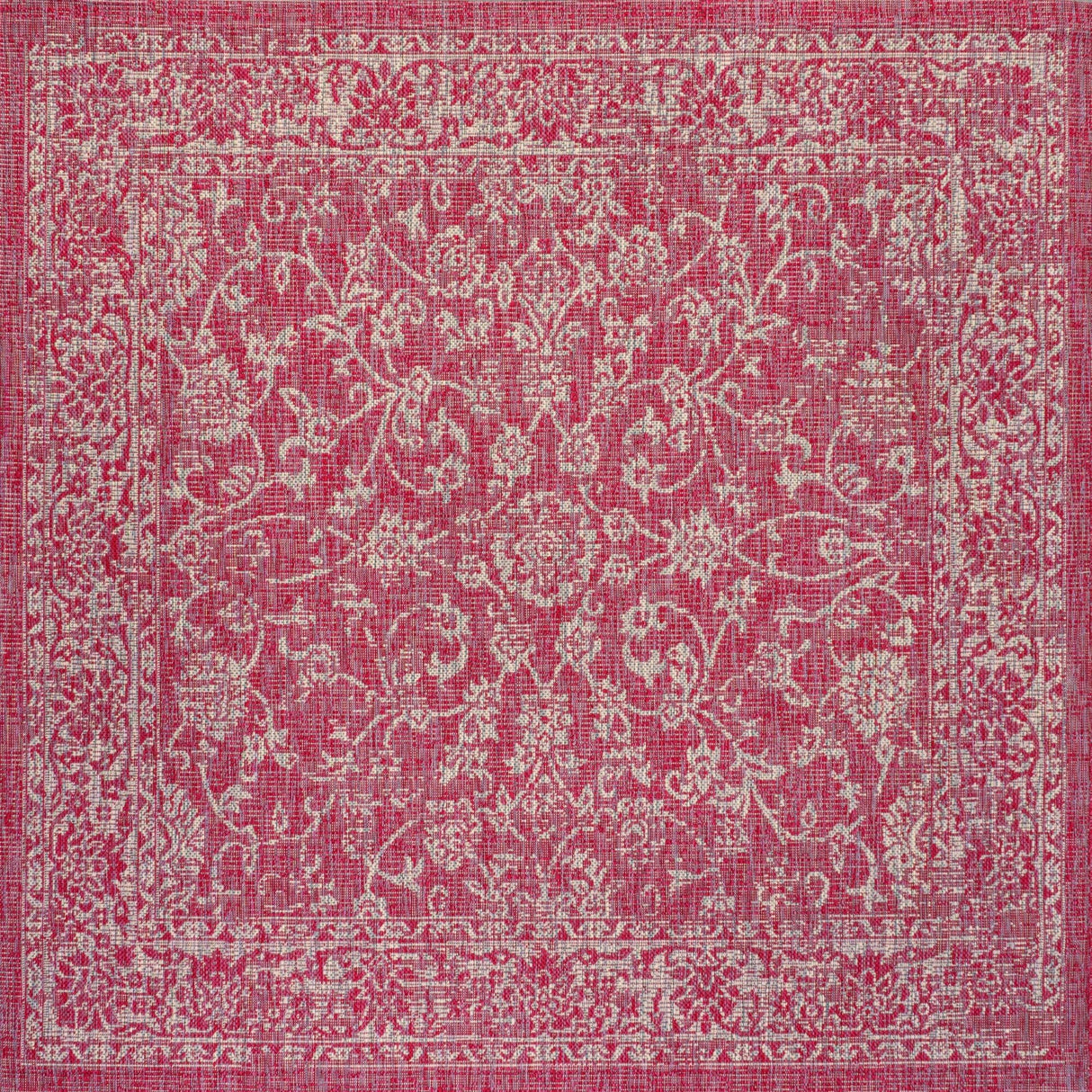 Tela Bohemian Textured Weave Floral Indoor/Outdoor Square Area Rug - Tuesday Morning - Area Rugs
