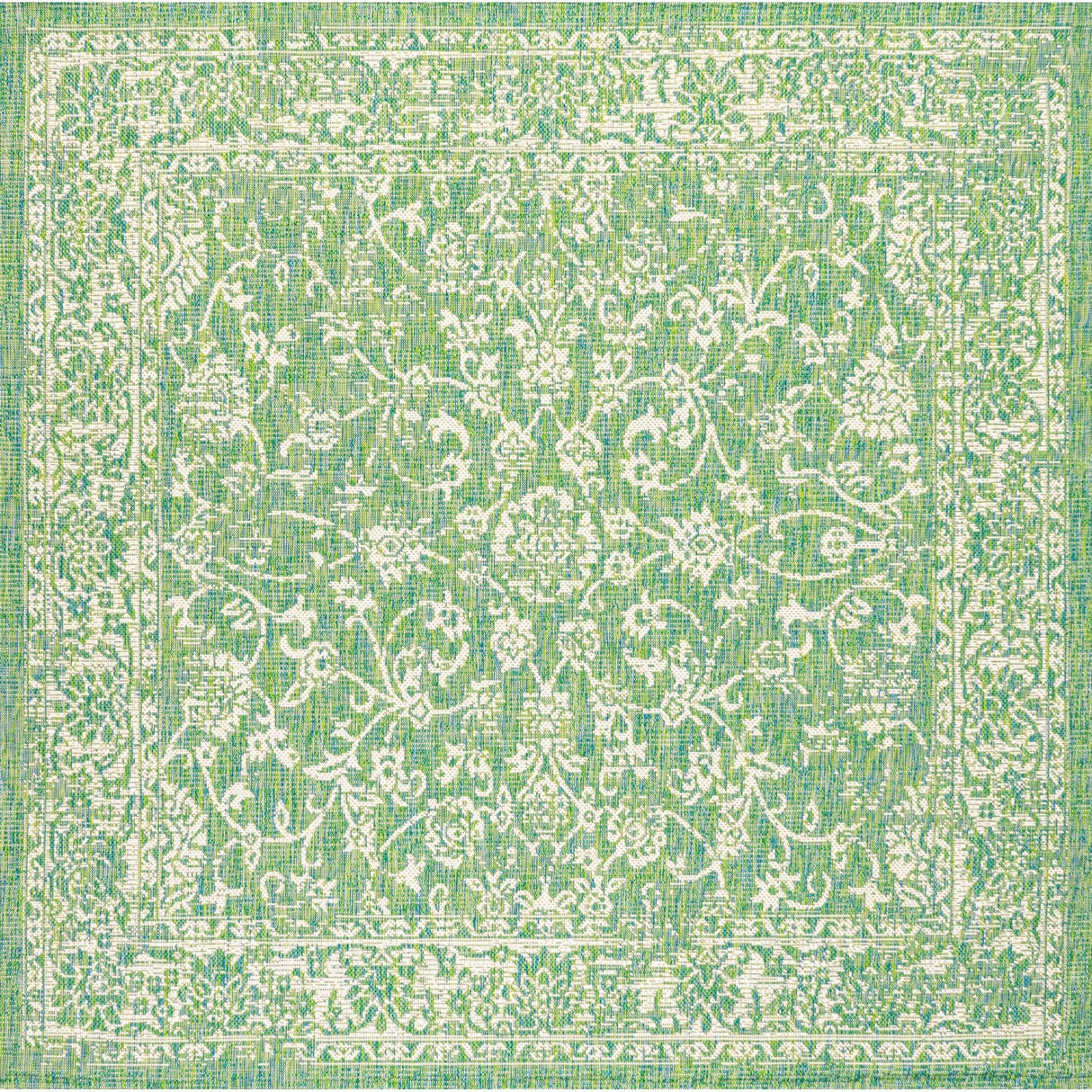 Tela Bohemian Textured Weave Floral Indoor/Outdoor Square Area Rug - Tuesday Morning - Area Rugs