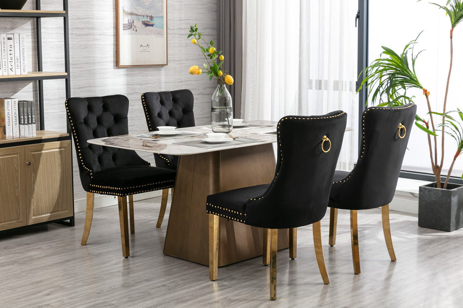 The Modern Textured Fabric with Nail head trim Dining Chairs – Set of Two - Tuesday Morning - Kitchen & Dining Room Chairs