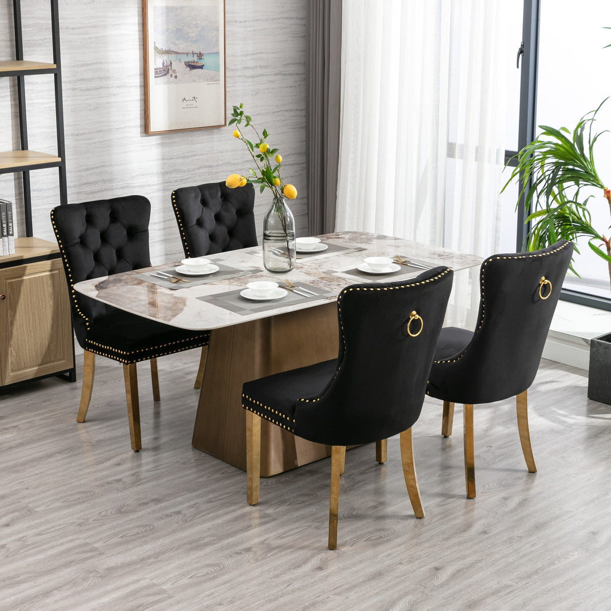The Modern Textured Fabric with Nail head trim Dining Chairs – Set of Two - Tuesday Morning - Kitchen & Dining Room Chairs