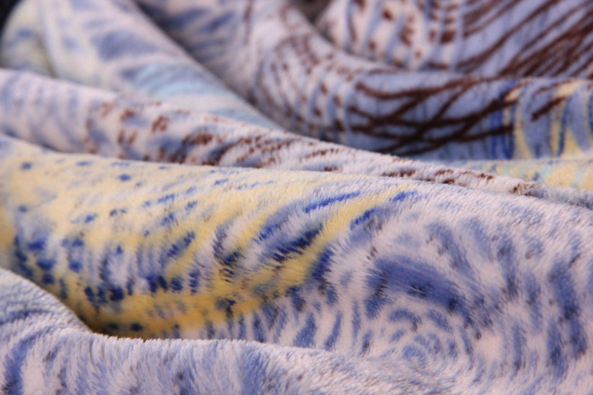 DaDa Bedding Swirly Navy Blue Lagoon Abstract Mink Flannel Fleece Throw Blanket (XY9897)