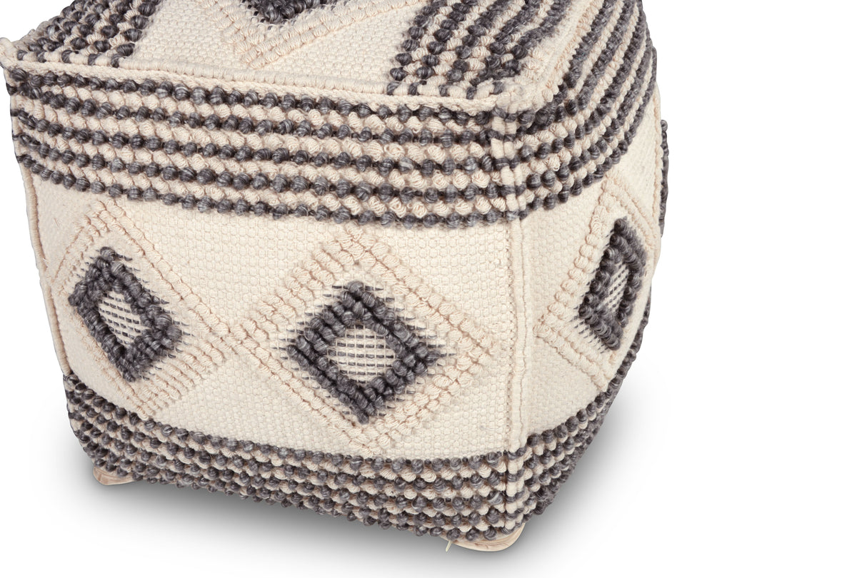 Dalia Square Handwoven Woolen Pouf