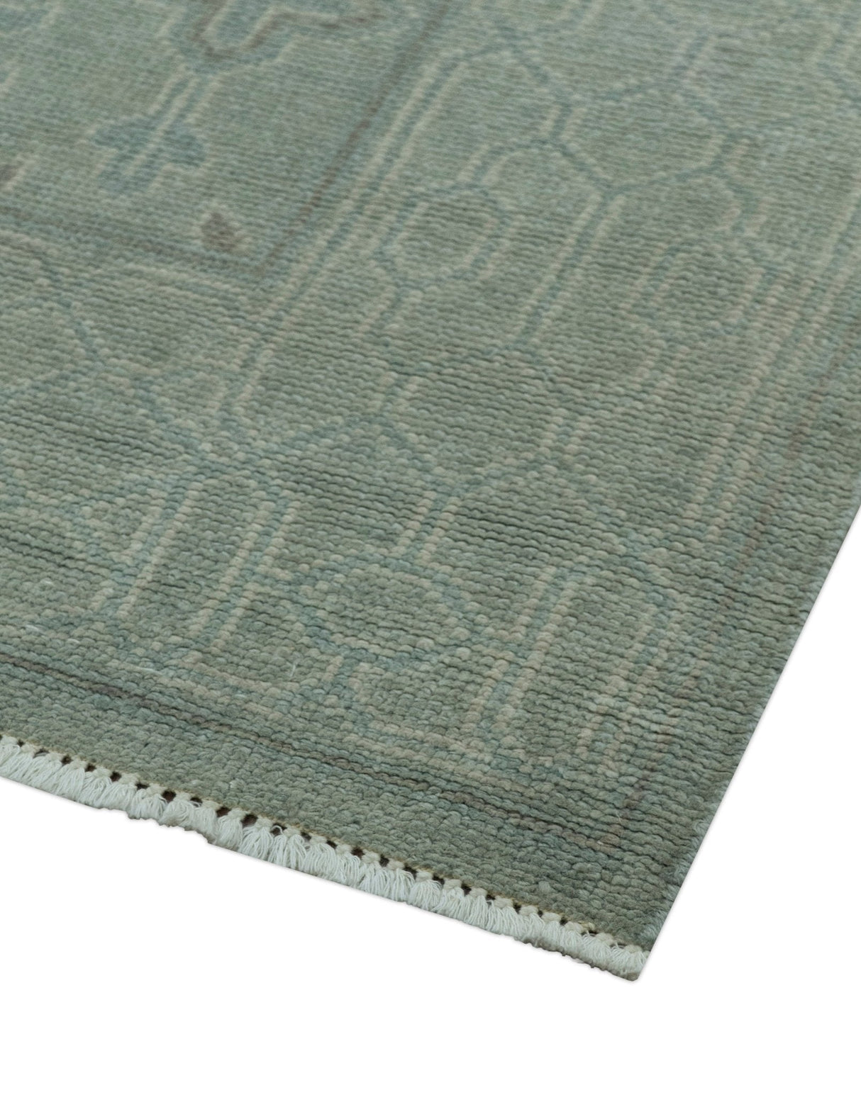 Traditional Turkish Design Silver And Gray 6x8.7 Hand Knotted Wool Rug