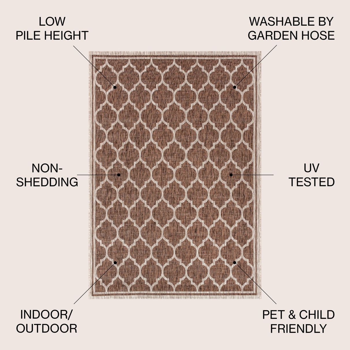 Trebol Moroccan Trellis Textured Weave Indoor/Outdoor Area Rug - Tuesday Morning - Area Rugs
