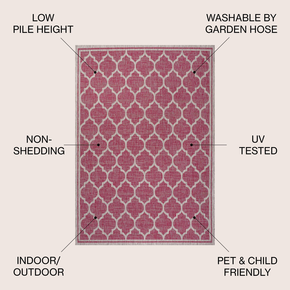 Trebol Moroccan Trellis Textured Weave Indoor/Outdoor Area Rug - Tuesday Morning - Area Rugs