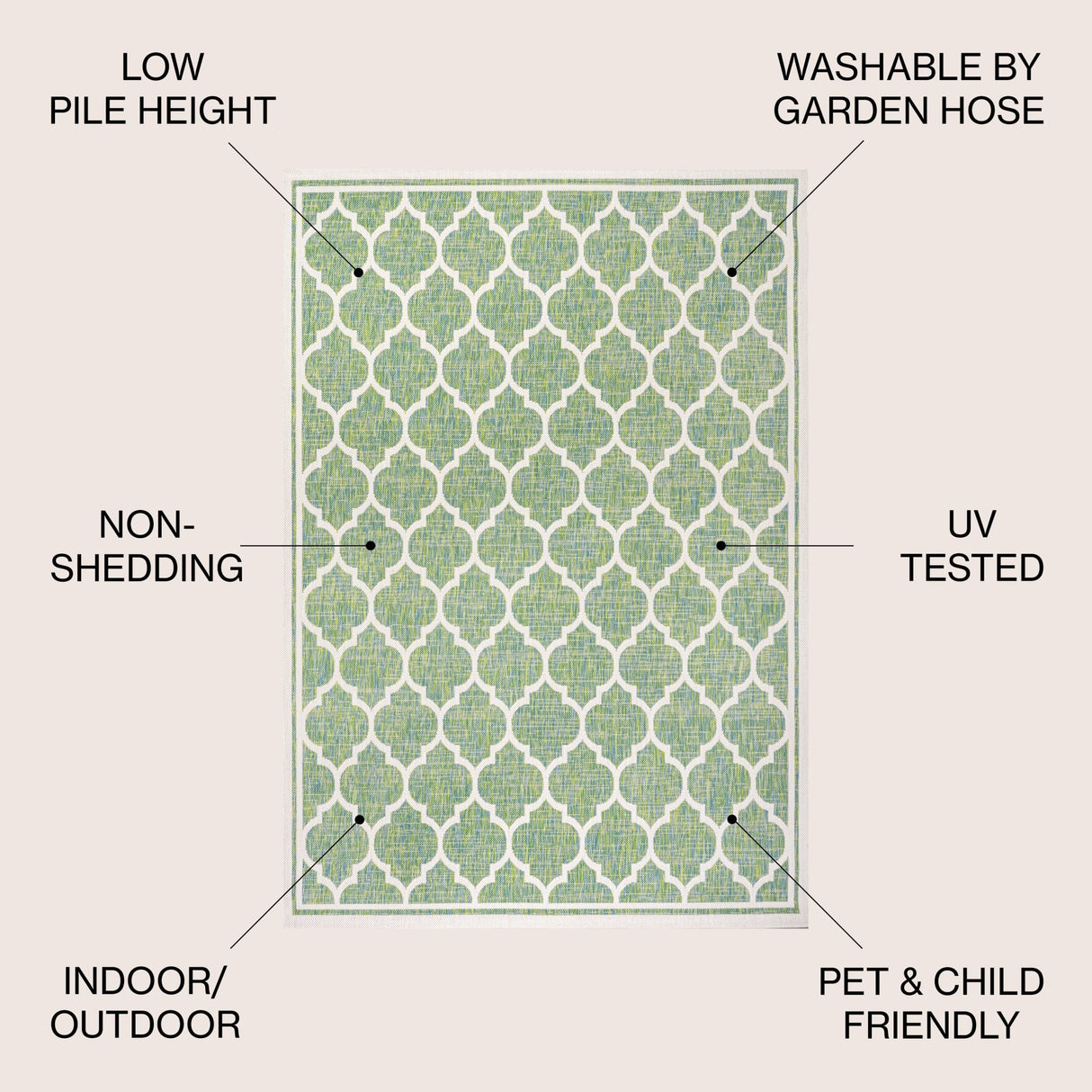 Trebol Moroccan Trellis Textured Weave Indoor/Outdoor Area Rug - Tuesday Morning - Area Rugs