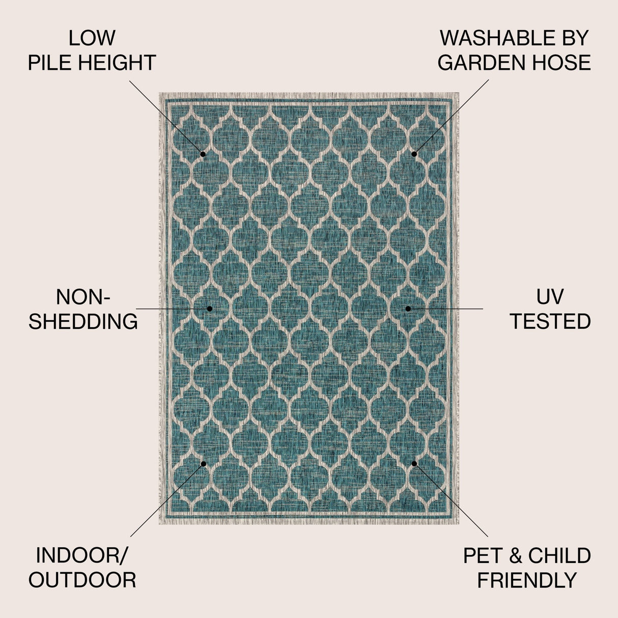 Trebol Moroccan Trellis Textured Weave Indoor/Outdoor Area Rug - Tuesday Morning - Area Rugs