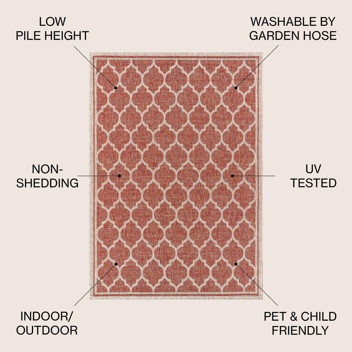 Trebol Moroccan Trellis Textured Weave Indoor/Outdoor Area Rug - Tuesday Morning - Area Rugs