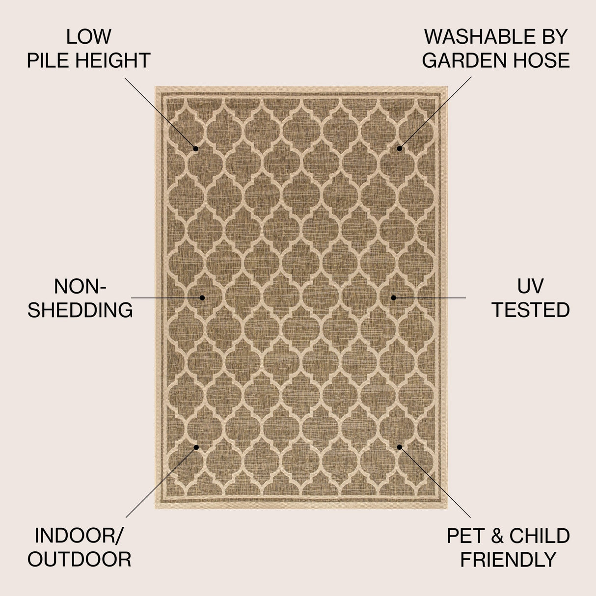 Trebol Moroccan Trellis Textured Weave Indoor/Outdoor Area Rug - Tuesday Morning - Area Rugs