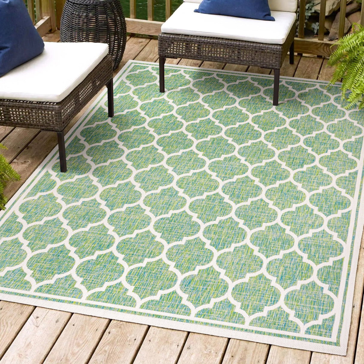 Trebol Moroccan Trellis Textured Weave Indoor/Outdoor Area Rug - Tuesday Morning - Area Rugs