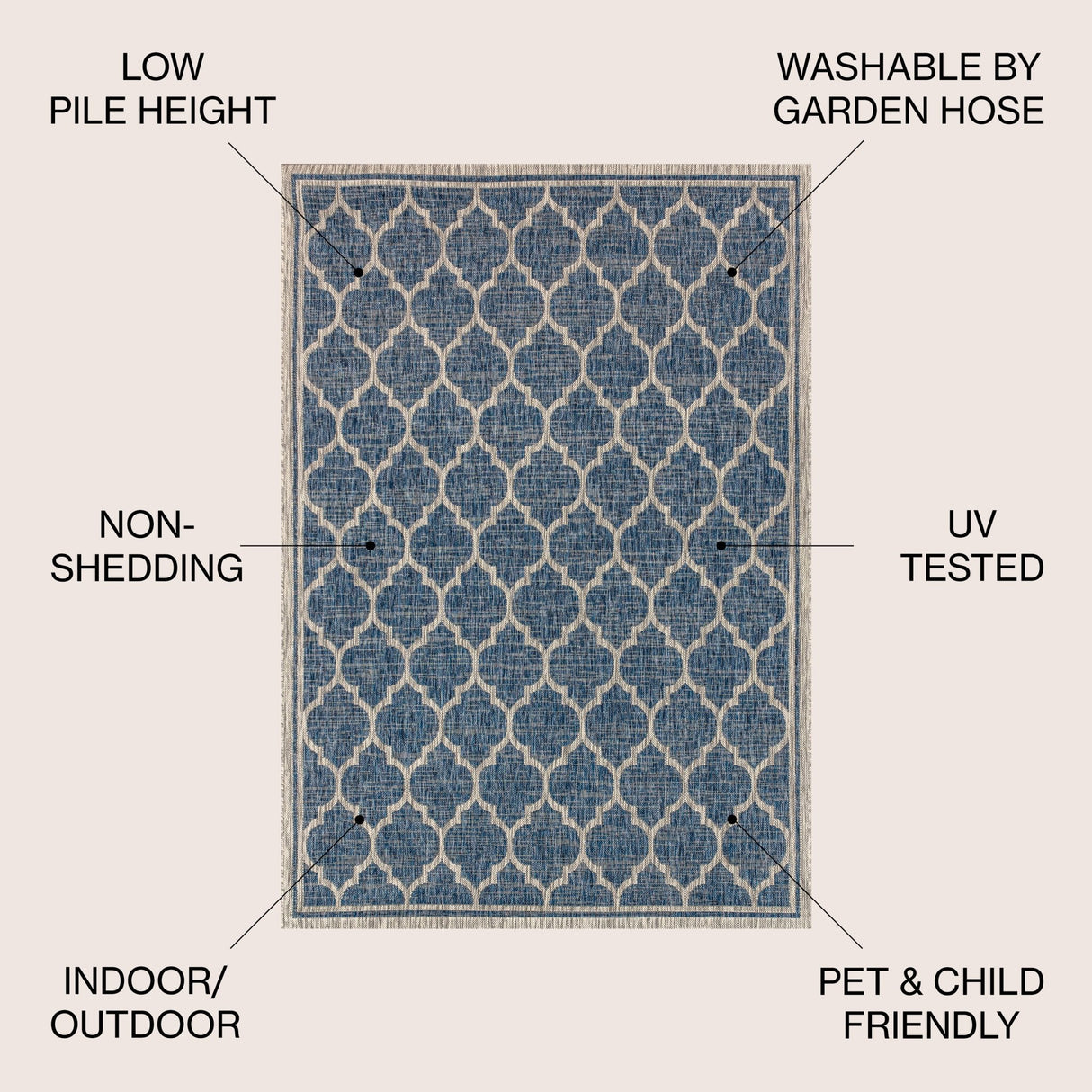 Trebol Moroccan Trellis Textured Weave Indoor/Outdoor Area Rug - Tuesday Morning - Area Rugs