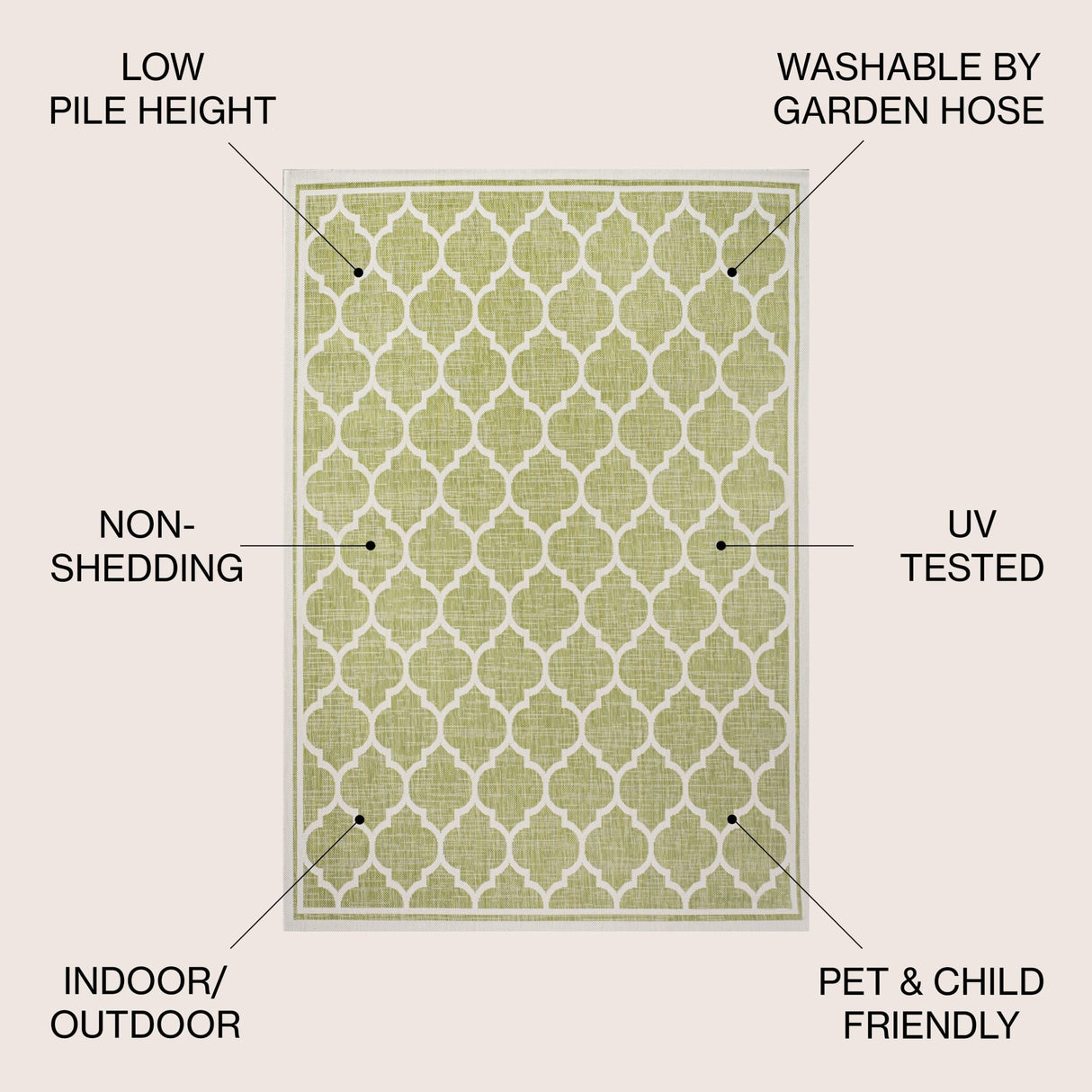 Trebol Moroccan Trellis Textured Weave Indoor/Outdoor Area Rug - Tuesday Morning - Area Rugs