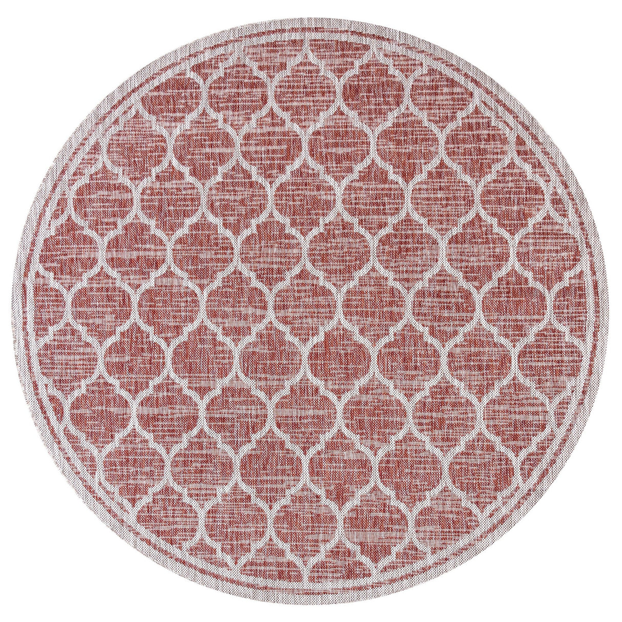 Trebol Moroccan Trellis Textured Weave Indoor/Outdoor Round Area Rug - Tuesday Morning - Area Rugs