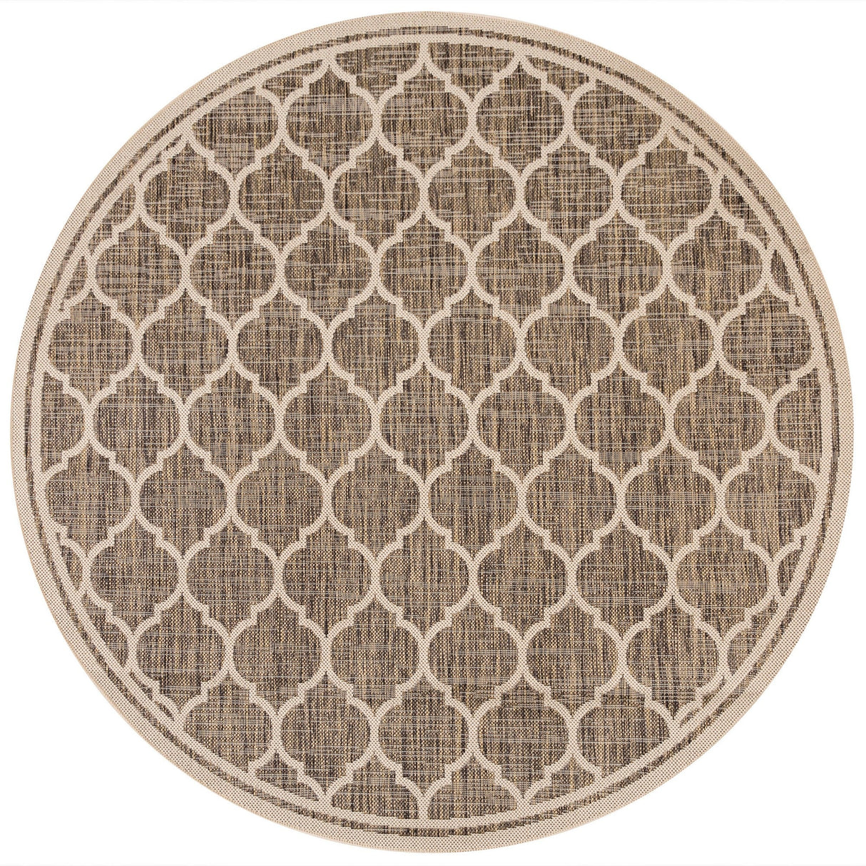 Trebol Moroccan Trellis Textured Weave Indoor/Outdoor Round Area Rug - Tuesday Morning - Area Rugs