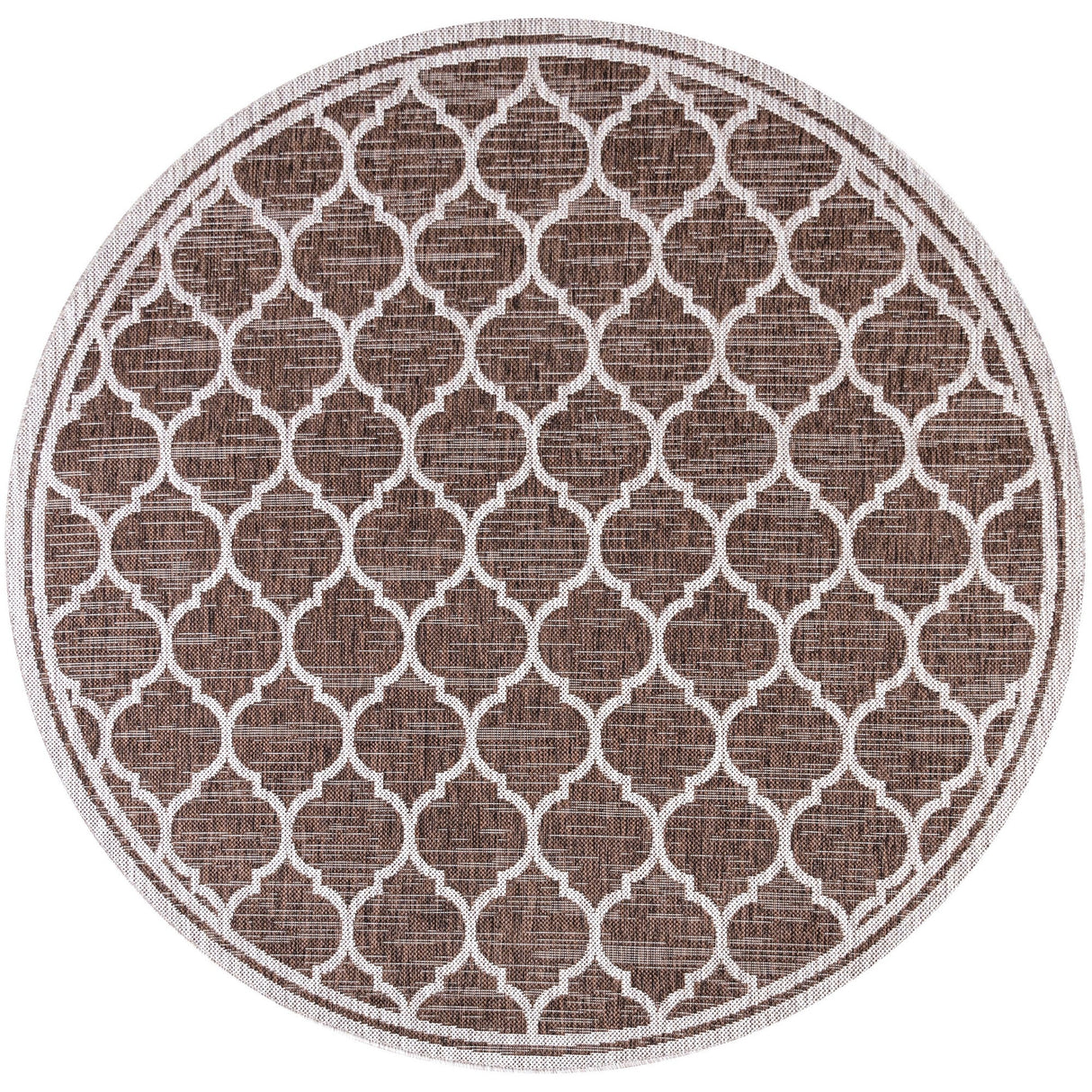 Trebol Moroccan Trellis Textured Weave Indoor/Outdoor Round Area Rug - Tuesday Morning - Area Rugs