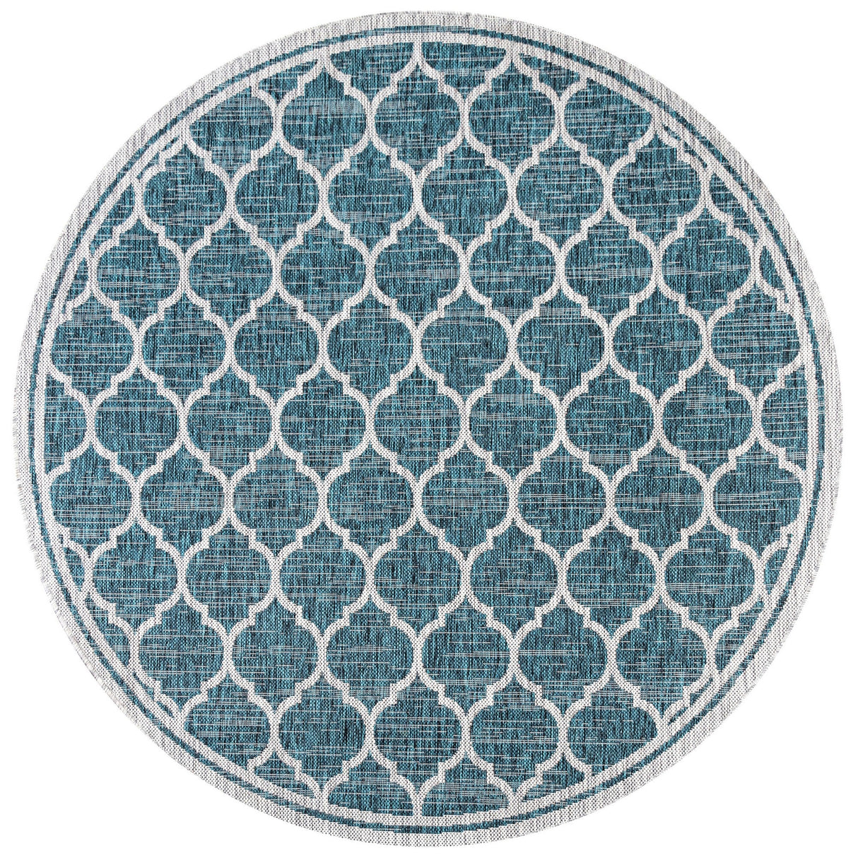Trebol Moroccan Trellis Textured Weave Indoor/Outdoor Round Area Rug - Tuesday Morning - Area Rugs