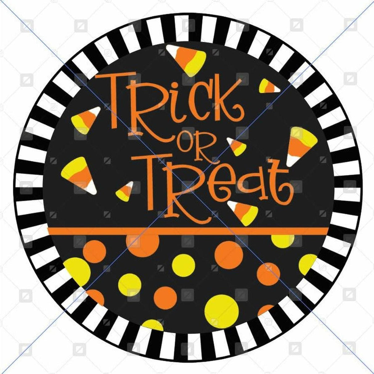 Trick or Treat Candy Corn Stripe Edge Sign