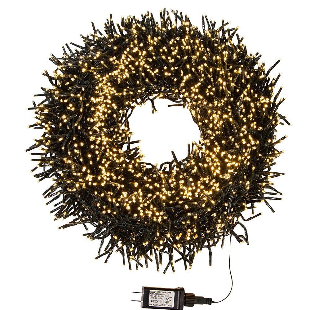 3000-Light Warm White LED Cluster Light Set
