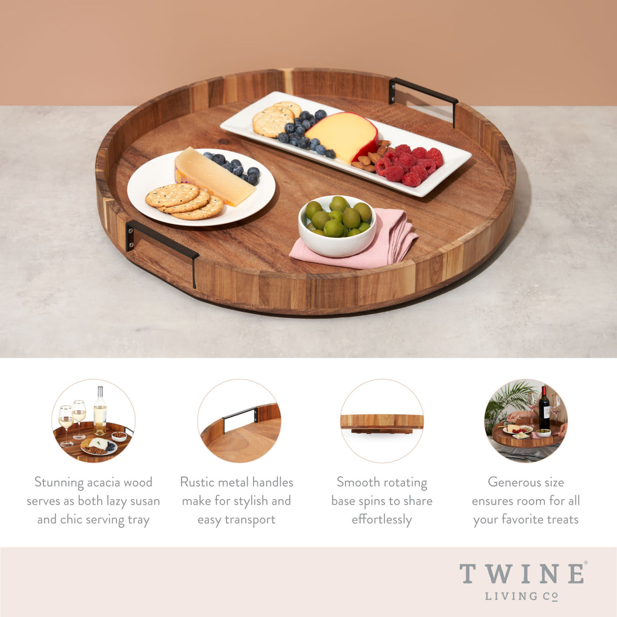 Acacia lazy susan by twine living™