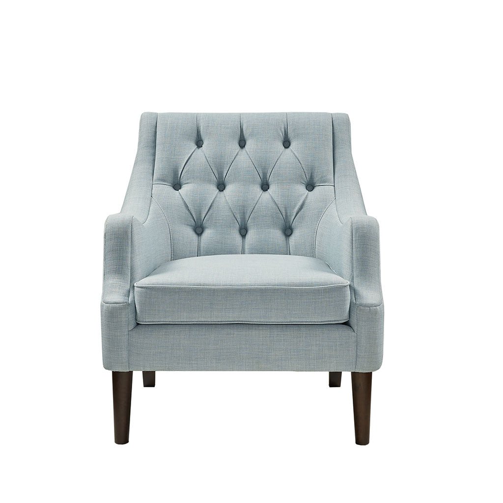 Upholstered Accent Chair with Button Tufted Back and Removable Seat Cushion