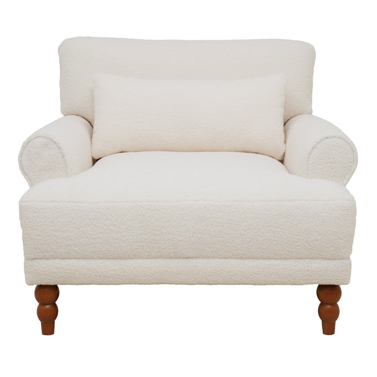 Upholstered Accent Chair with Circular Armrests and Roman Column Legs - Accent Chairs